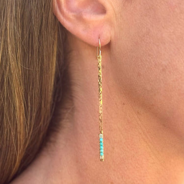 Gemstone Bar Earrings