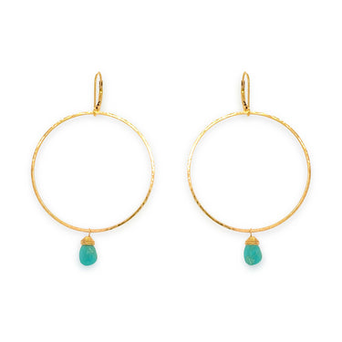 Gemstone Hoop Earrings