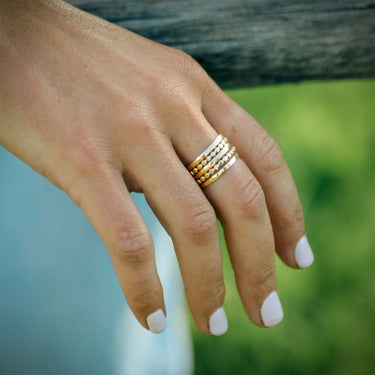 Flat Dot Stack Rings