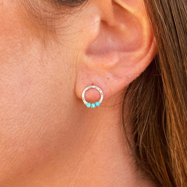 Turquoise Halo Studs
