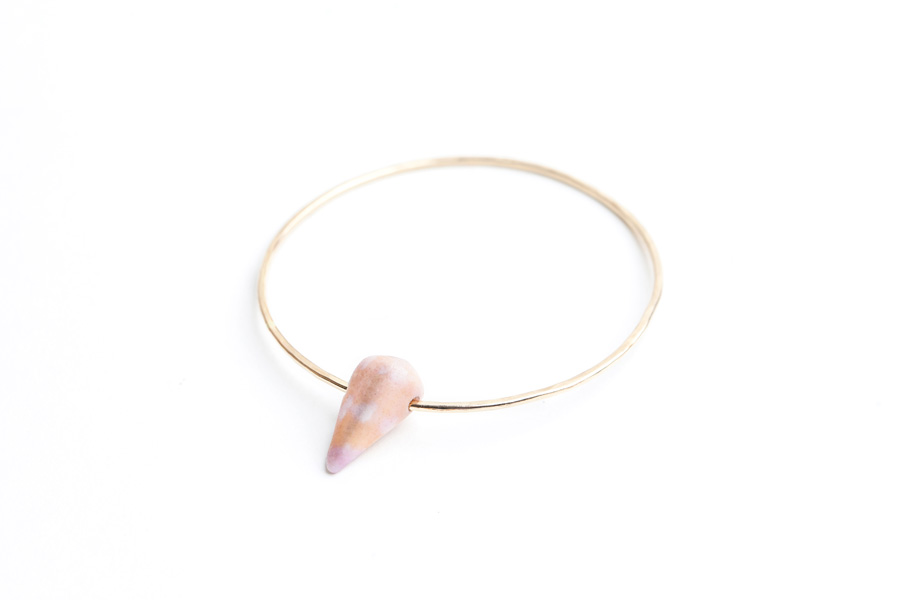 Hammered Cone Shell Bangle by Sabina Jewelry
